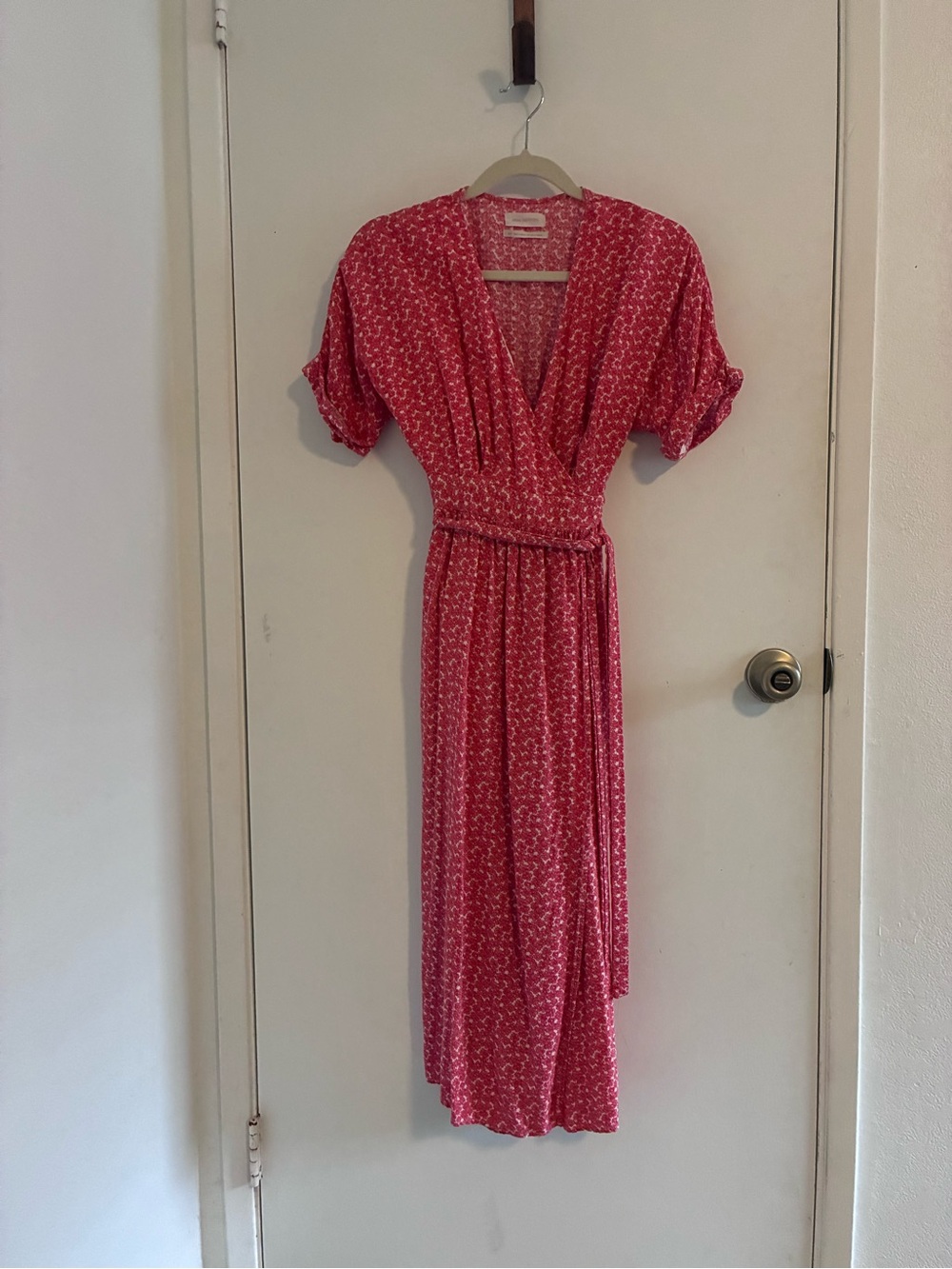 Urban Outfitters Coral Pink V-Neck wrap Dress Euro Summer Vacation dress